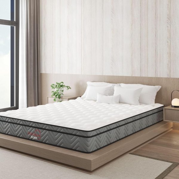 New York Mattress 19cm Bonnier Spring Mattress, Optimal Support, Soft Knit Fabric, Comfortable and Breathable, Medium Firmness, Full Size Mattress, Mattress in a Box(01 Single)