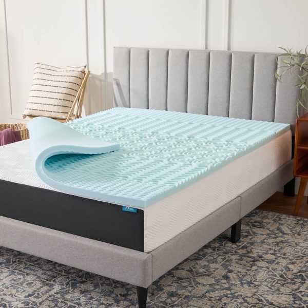 Lucid 2 Inch Mattress Topper Queen β Memory Foam Mattress Topper Queen β 5 Zone Gel Infusion β CertiPur Certified Foam β Dorm Room Essentials