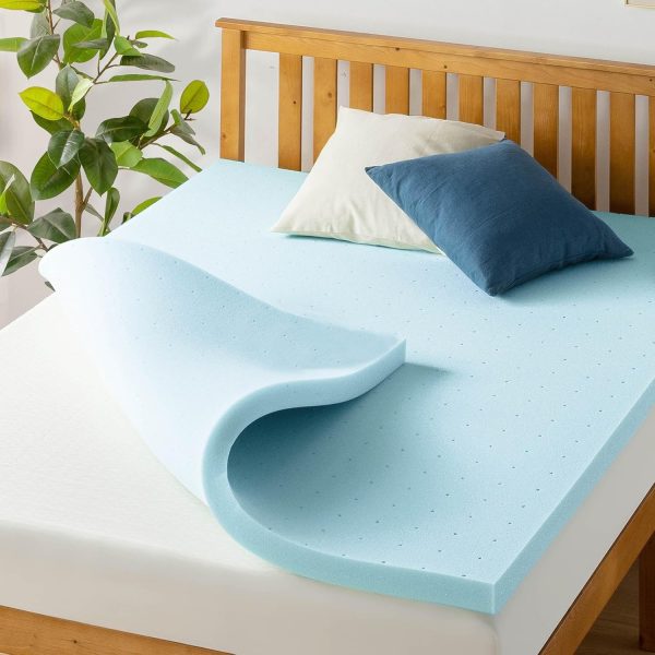 Best Price Mattress 1.12.7 cm Ventilated Memory Foam Mattress Topper, Cooling Gel Infusion, CertiPUR-US Certified, Queen