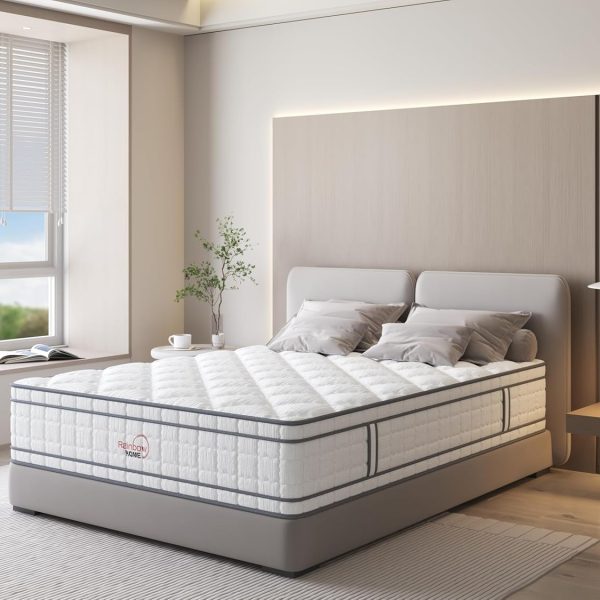 Rome 30cm Spring Hybrid Mattress - Designed To 5-Star Hotel Standards - Provides Premium Personalized Body Support - Firm - Durable - Certipur-Us Certified - Mattress In A Box (02 Queen XL)
