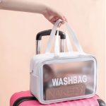 Frosted Large Capacity Waterproof Toiletry Bag With Handle - Image 8