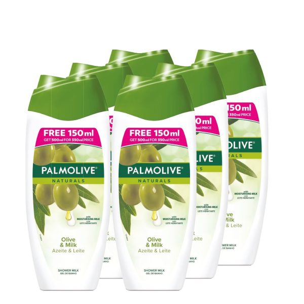 Palmolive Naturals Milk & Olive Shower Gel, Bulk Offer - 6 X 500ml