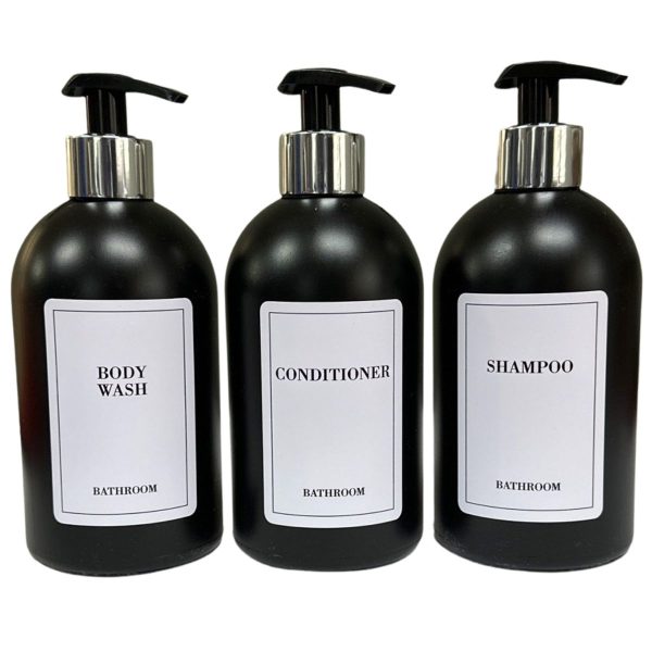 Refillable Plastic Dispenser Bottles for Shampoo, Conditioner & Body Wash