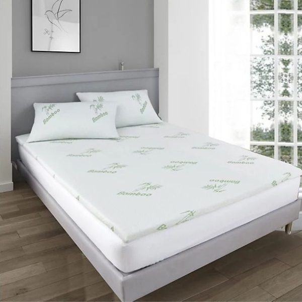 Memory Foam Mattress Topper - Cooling Gel Infused with Bamboo Cotton Cover