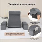 Topika-Reading Pillow w/ Armrests, Detachable Reading Chair&Headboard Pillow - Image 4