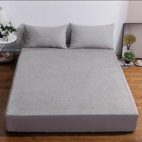 Grey Velvet 3 Piece Bed Sheet Set