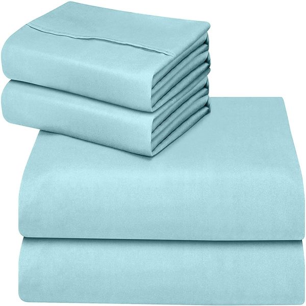 4 Piece Bed Sheet Set-Luxury Wrinkle Resistant Egyptian Comfort-Duck Egg - Double