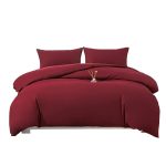 Duvet Cover Set - Luxury Wrinkle Resistant Egyptian Comfort Burgundy Wine