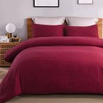 Duvet Cover Set - Luxury Wrinkle Resistant Egyptian Comfort Burgundy Wine - Image 5