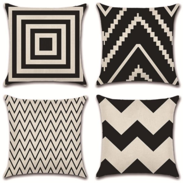 4 Pack Pillow Covers Pillow Protectors Sofa Cusion Covers Linen 45x45cm