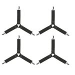 Set Of 4 Triangle Bed Sheet Clips Elastic Straps