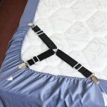 Set Of 4 Triangle Bed Sheet Clips Elastic Straps - Image 2