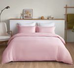 Duvet Cover Set - Luxury Wrinkle Resistant Egyptian Comfort – Pink - Image 2