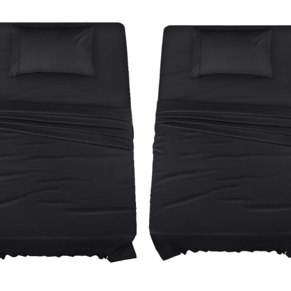 2 Pack Single Fitted Sheets with Pillow Cases