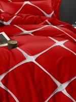 Duvet Cover Set Red - 6 Piece - King - Image 2