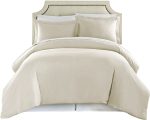 Duvet Cover Set - Luxury Wrinkle Resistant Egyptian Comfort – Cream/Beige - Image 4