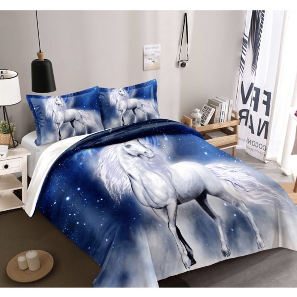 3D Printed Unicorn Duvet Cover Set - Single