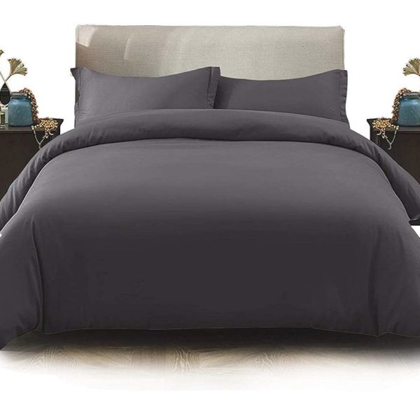 Duvet Cover Set - Luxury Wrinkle Resistant Egyptian Comfort – Charcoal Grey