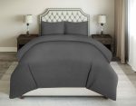 Duvet Cover Set - Luxury Wrinkle Resistant Egyptian Comfort – Charcoal Grey - Image 3