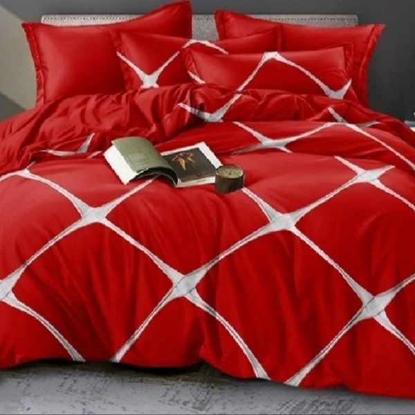 Duvet Cover Set ,Soft Touch,easy Care : Red - King