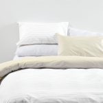 George & Mason - Minimal Stripe Duvet Cover Set - Stone - Double