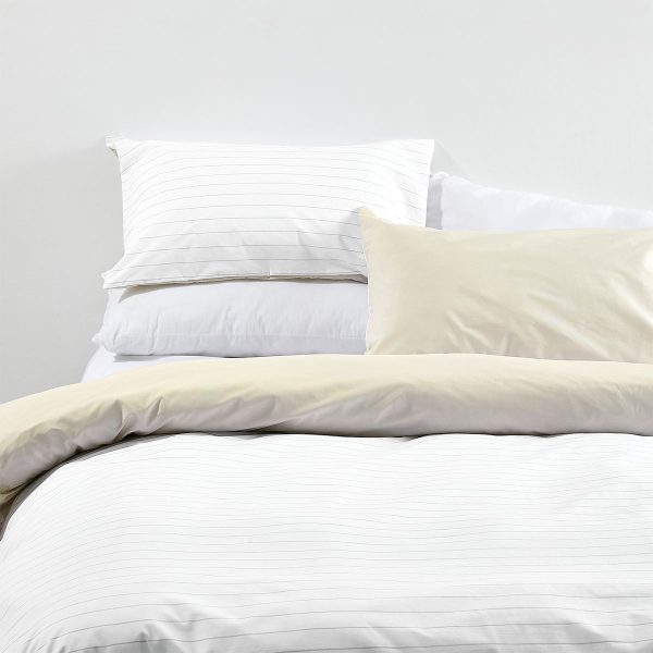 George & Mason - Minimal Stripe Duvet Cover Set - Stone - Double