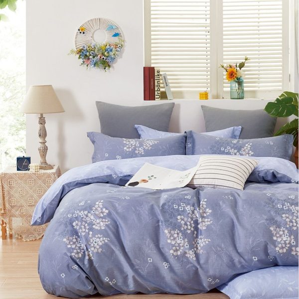 Linen Boutique - Duvet Cover Set 100% Cotton 200TC - CornflowerBlues - Three Quarter