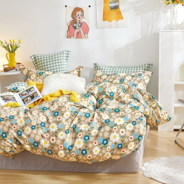 Linen Boutique - Duvet Cover Cotton Set-Botanical Garden-Gold