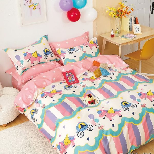 Linen Boutique - Kids Cotton Duvet Cover Set - Unicorn Carnival - Single
