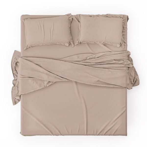 Lifson Products - 1000 Thread Count Cotton Duvet Cover Set - Taupe - Double