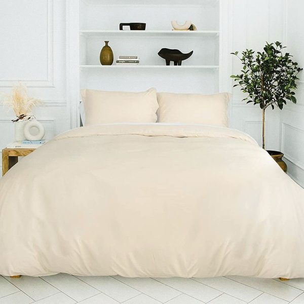 Wonder Towel Wrinkle Resistant Hotel Duvet Cover Set Double Cream