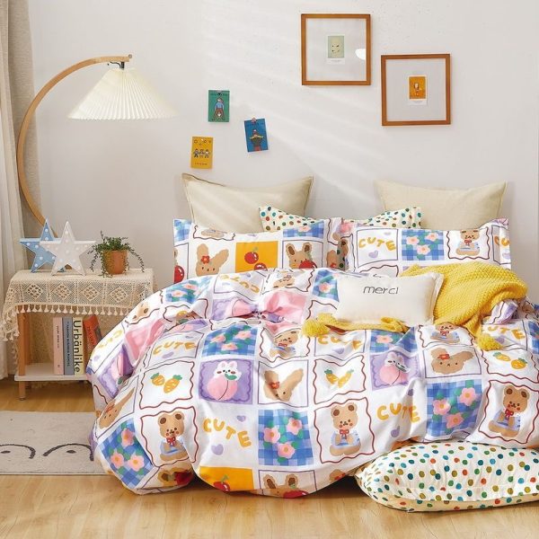 Linen Boutique - Kids Cotton Duvet Cover 3 Piece Set - Cute - Single