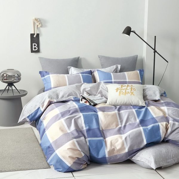 Linen Boutique - Duvet Cover Cotton Set-Time to Relax-3 ColorsSquares