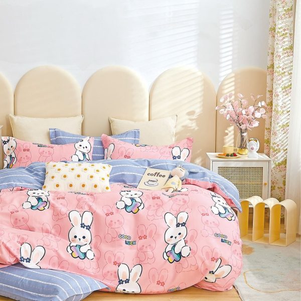 Linen Boutique - Kids Cotton Duvet Cover Set - Good Luck Rabbit
