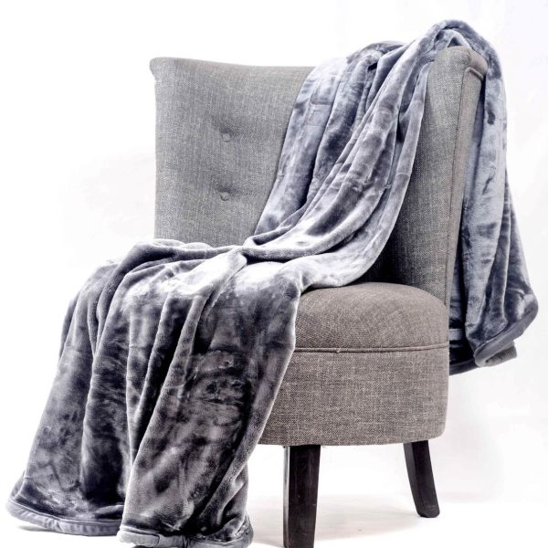 Cashmere "Feel" Luxurious Blankets - Grey