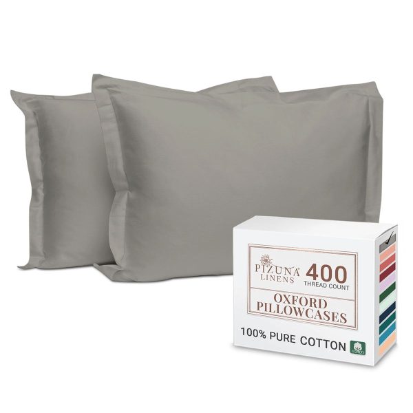 Pizuna Luxurious 400 Thread Count Cotton Pillow Cases Set of 2