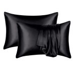 Petite Le Nto Satin Pillow Cases - Set of 2 - Black