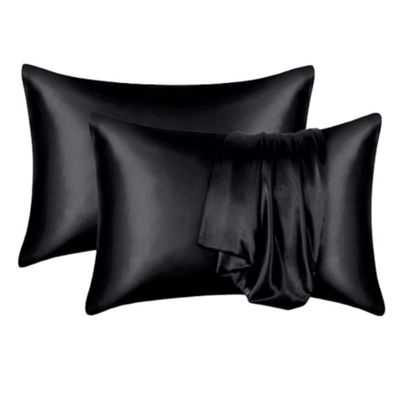 Petite Le Nto Satin Pillow Cases - Set of 2 - Black