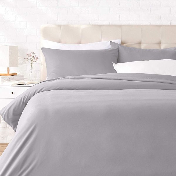 Wonder Towel Luxury Crease-free Hotel Duvet Cover Set Double Light Grey
