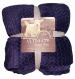 Sherpa Plush Blanket Chevron Patterned - Blue - Image 6