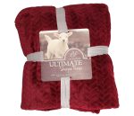 Sherpa Plush Blanket Chevron Patterned - Blue - Image 7