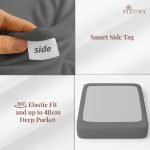 Pizuna Cotton Fitted Sheet Luxurious 400 Thread Count - Image 43