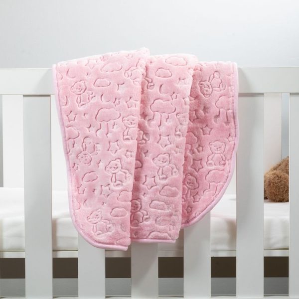 Sesli Mink Embossed Baby Blanket - Pink Pattern