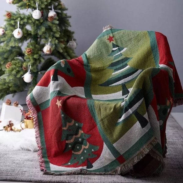 Christmas Sofa Decorative Throw Knitted Blanket