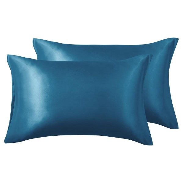 Silk Satin Pillow Cases Envelope Closure for Hair & Skin Slip Cooling - 2 Pack