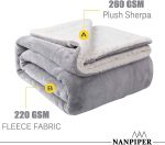 Sherpa Blanket Warm Blankets For Winter Super Soft Fuzzy Flannel - Image 3