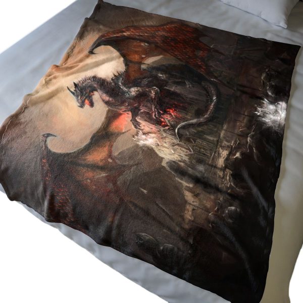 Dragon Brawl Light Weight Fleece Blanket