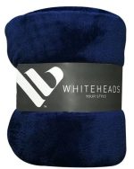 Whiteheads Faux Fur Blanket Throw - Navy