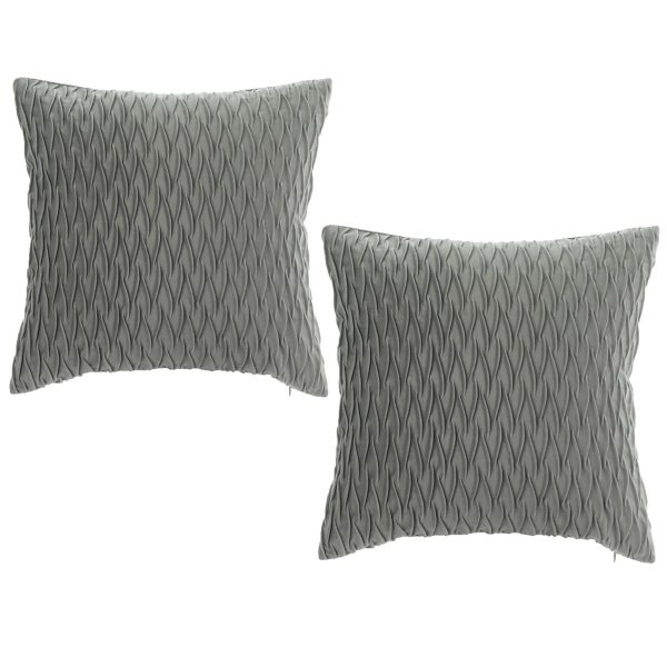 2 Piece Super Soft Velvet Decorative Throw Pillow Covers 45 x 45cm with Texture