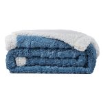 Plush Double-sided Thick Solid Fleece Blanket - Blue